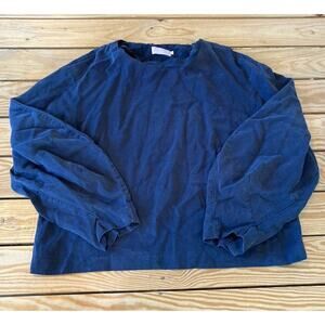 Farrow Zip 100% Tencel Pullover Top Size Large Women’s Black